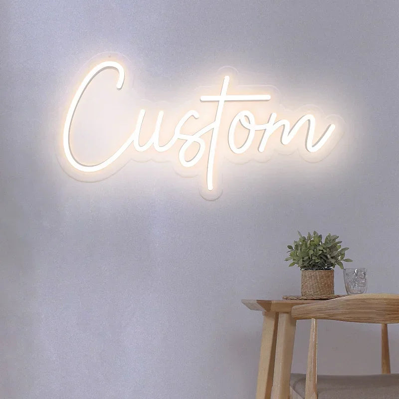 Custom Neon Sign Personalized Name Led Neon Signs Night Light Birthday Wedding Kid Room Bedroom Decoration Wall LED Neon Lamp