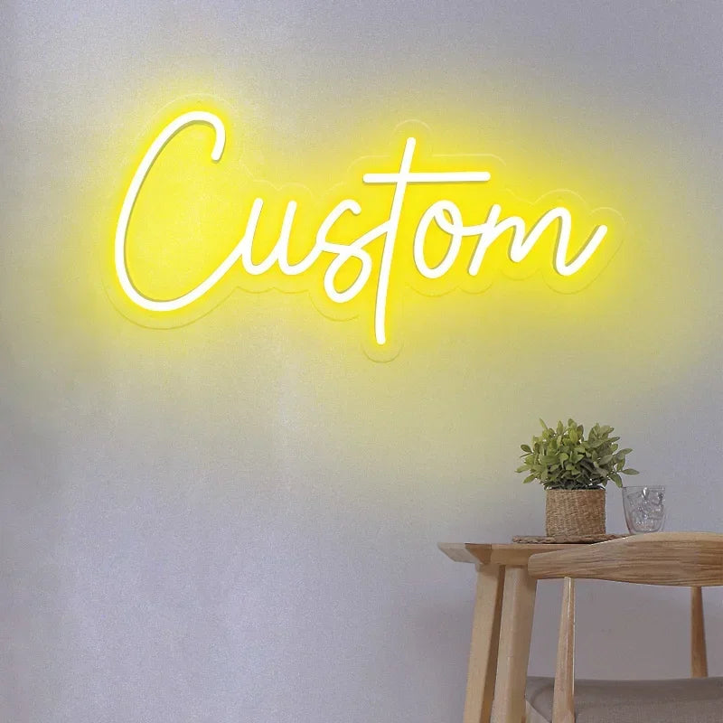 Custom Neon Sign Personalized Name Led Neon Signs Night Light Birthday Wedding Kid Room Bedroom Decoration Wall LED Neon Lamp