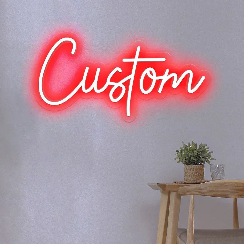 Custom Neon Sign Personalized Name Led Neon Signs Night Light Birthday Wedding Kid Room Bedroom Decoration Wall LED Neon Lamp